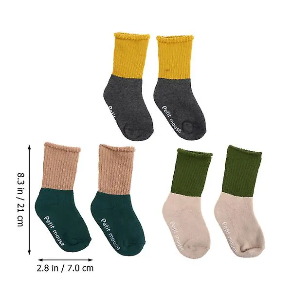 3 Pairs Of Creative Winter Stockings Kids Floor Socks Warm Socks For Baby