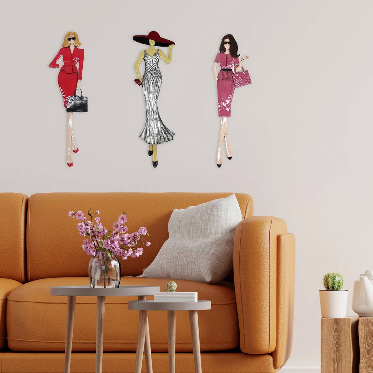 Adorno pared chica sombrero