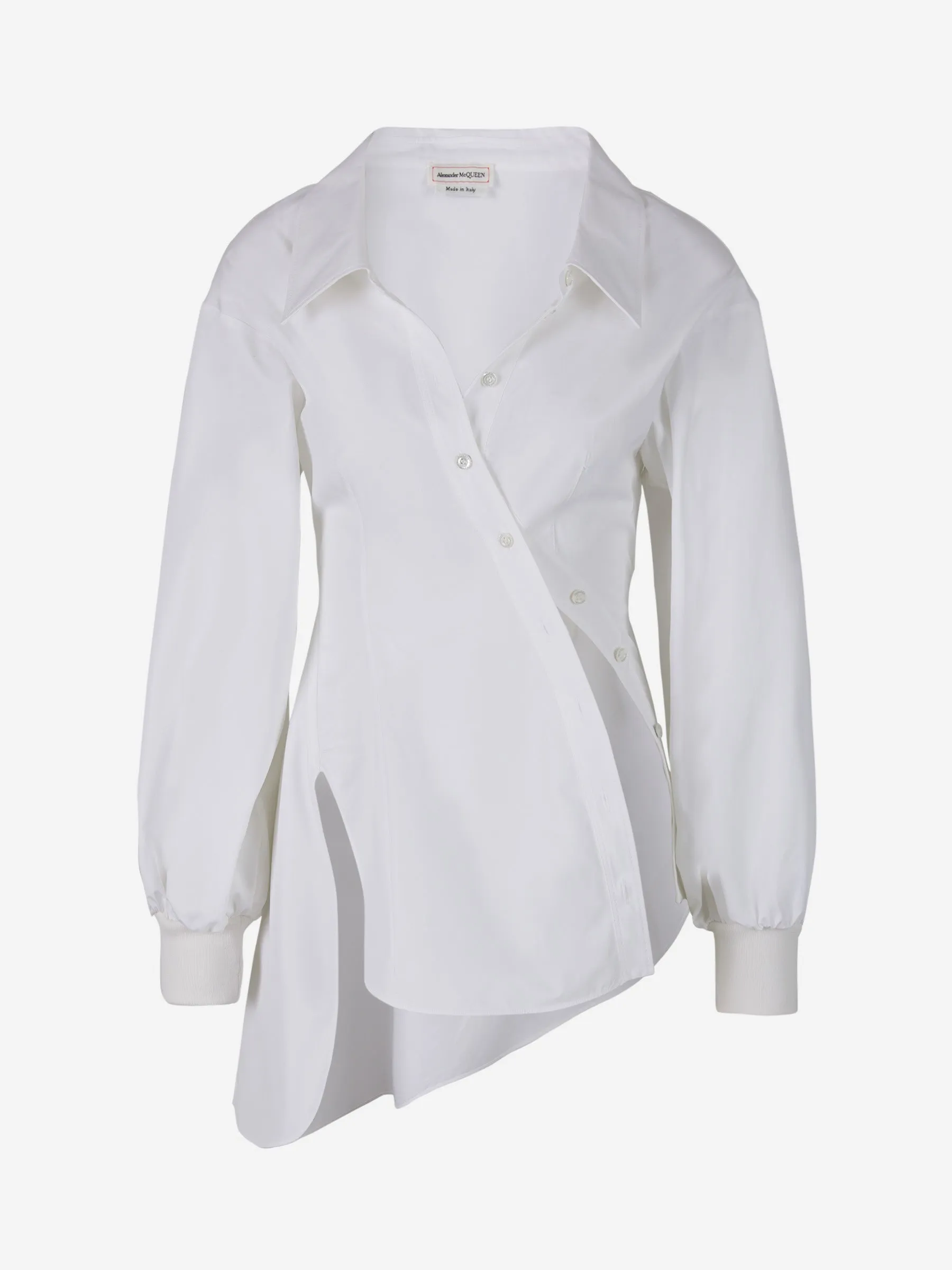 Alexander McQueen Camisa Asimétrica Popelina