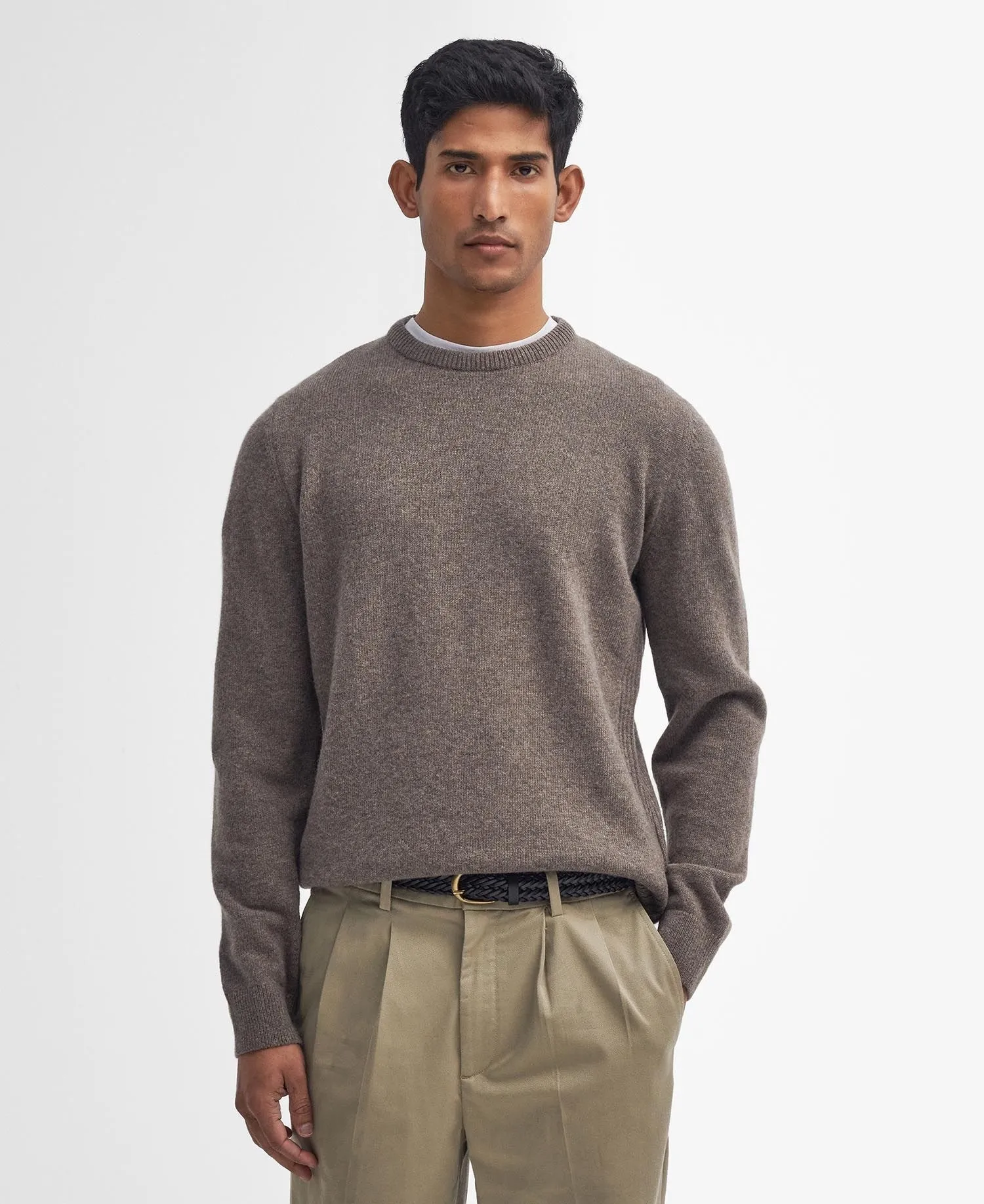 BARBOUR HOLDEN CREW NECK JUMPER MILITARY MARL