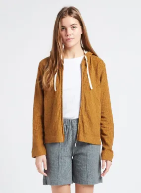 BENSIMON GUILLEM - Chaqueta con cremallera de algodón efecto rizo en naranja