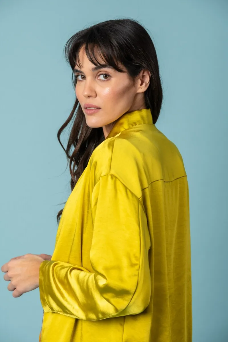Campera satén bomber