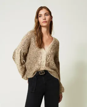Cardigan-pull en mélange de laine et mohair