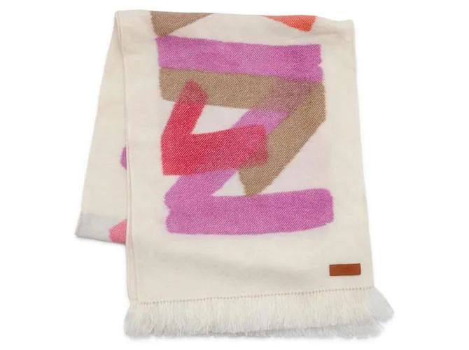 Chal de cachemira Ikat Zig Zag de Hermès Camello 