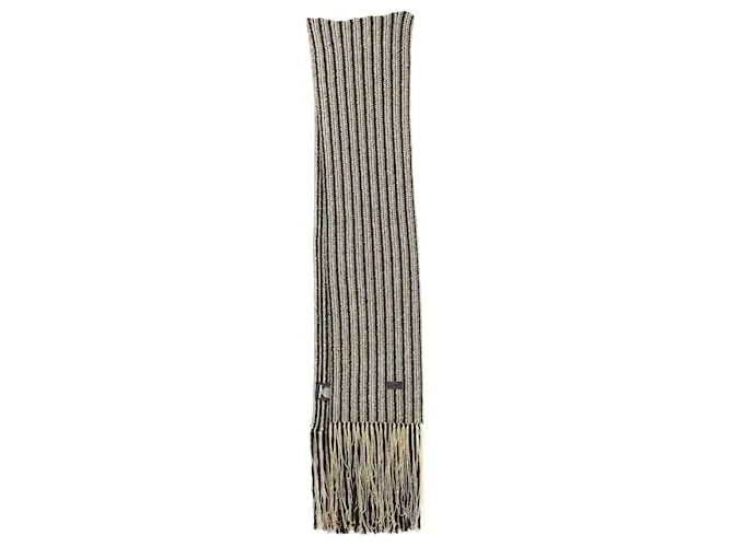 Chal rectangular con flecos dorado/negro Saint Laurent 