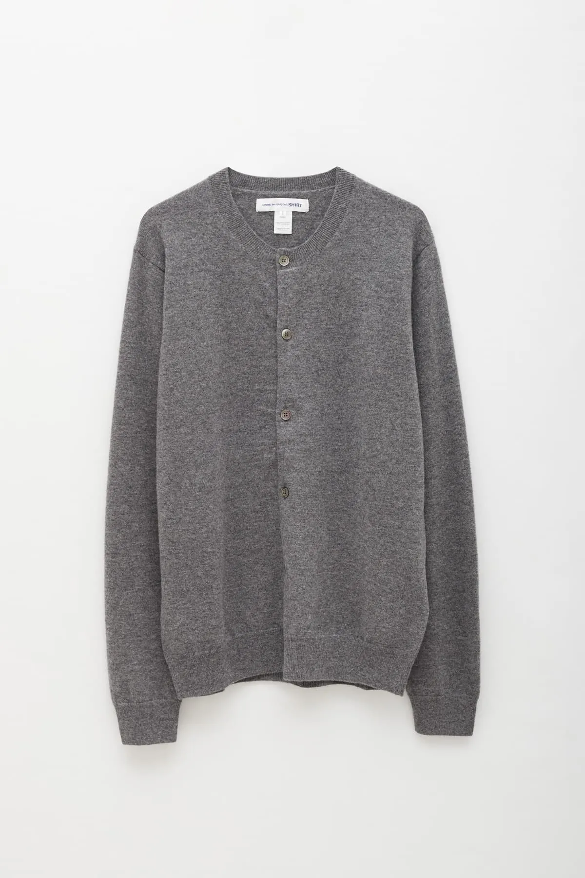 COMME DES GARCONS SHIRT FOREVER TOP GREY ROUND CARDIGAN