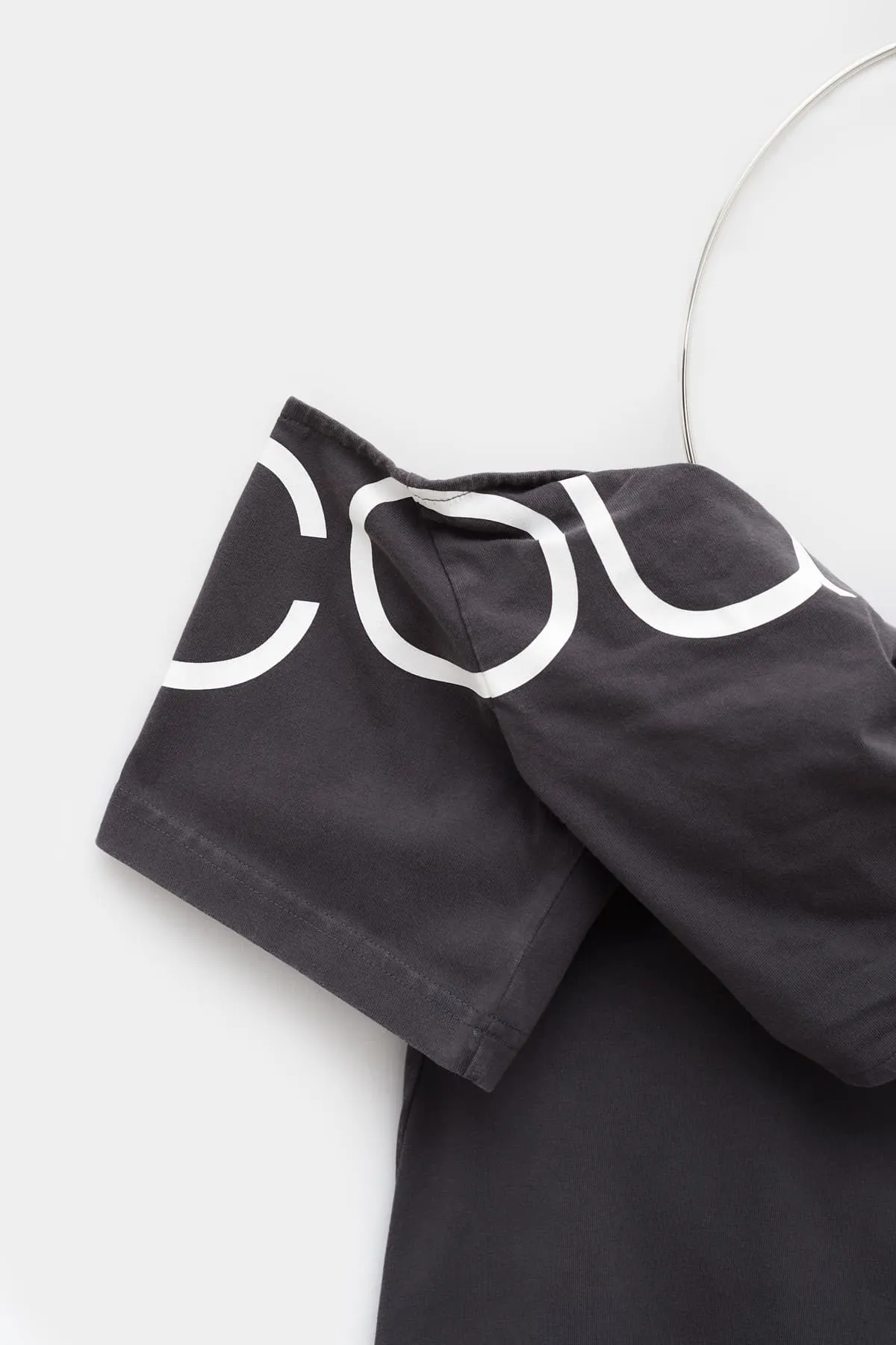COURREGES STONEWASHED GREY NEW AGE PRINT TOP