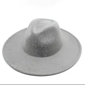 Cálido Invierno Clásico Sombrero Fedora de Ala Ancha Negro Blanco Sombreros de Lana Hombres Mujeres Sombrero de Invierno Tritura