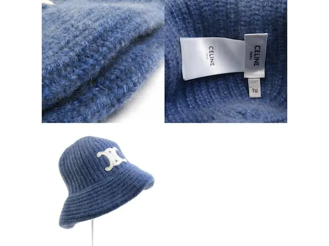 Céline Sombrero bucket de cachemira azul Celine 