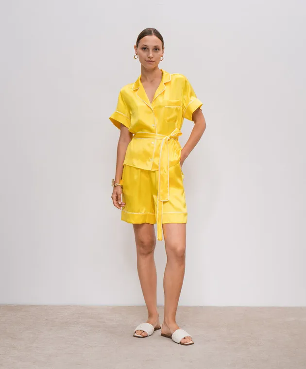 Dolce&Gabbana Yellow silk shorts