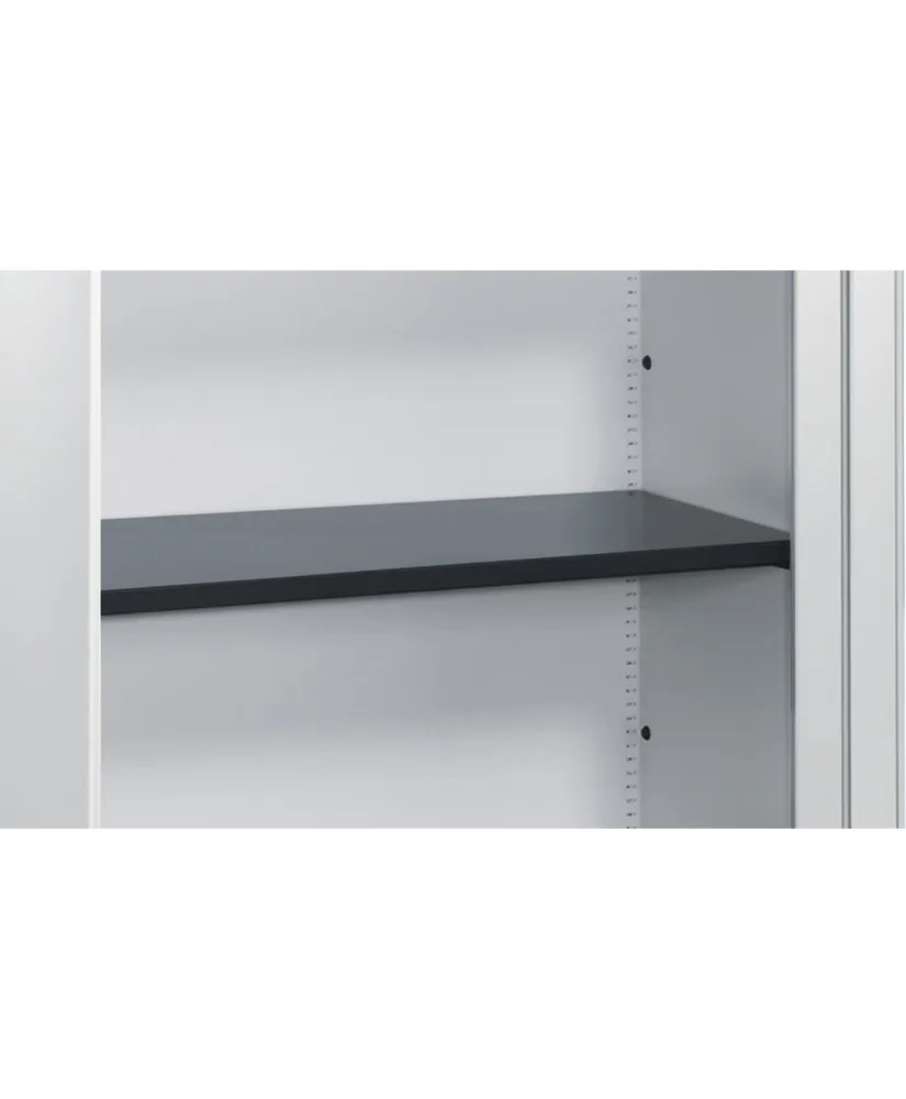 Estante en acero lacado C+P, 724 x 363 x 24 mm, gris oscuro