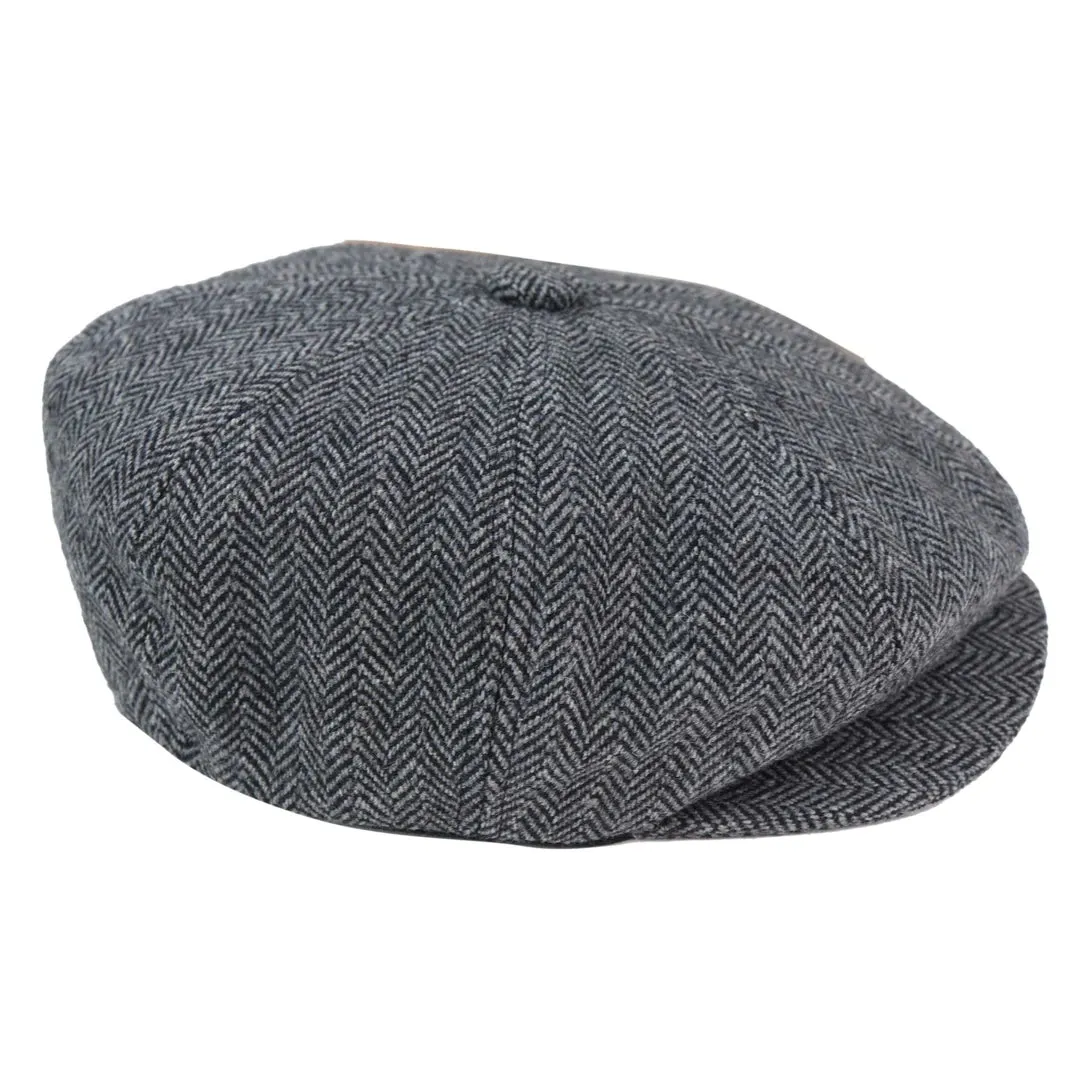 Gorra Newsboy de tweed para hombre Peaky Baker Flat Check Hat