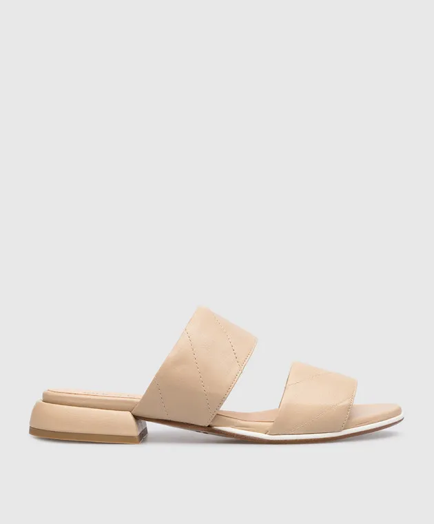 Laura Bellariva Beige leather mules