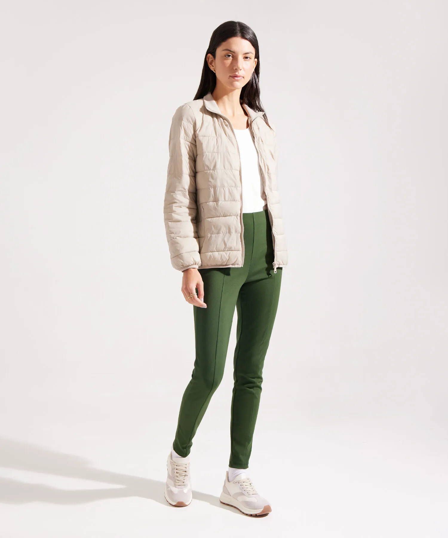 Leggings Unicolor Con Vena En Frente-