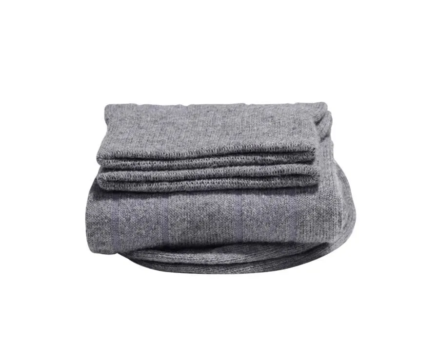 Men's Grey melange Thick Cotton Socks with herringbone style