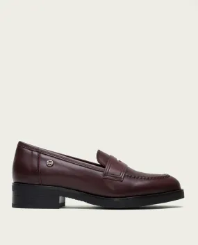 MOCASINES DE PIEL BURDEOS EVA