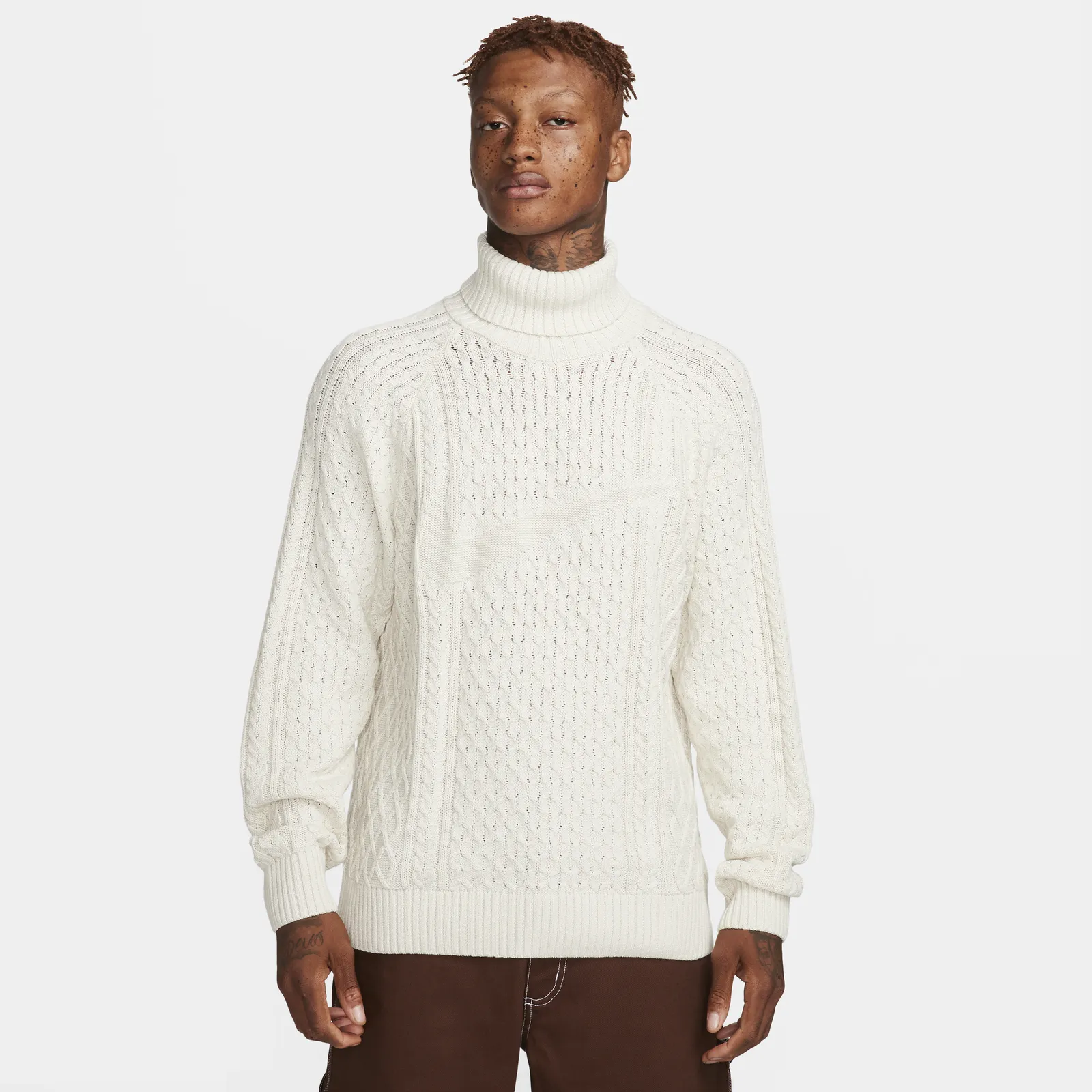 Nike Life Cable Knit Turtleneck Jumper