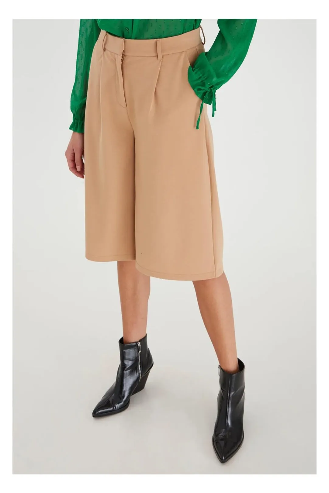 PANTALON CULOTTE IHKATE CAMEL