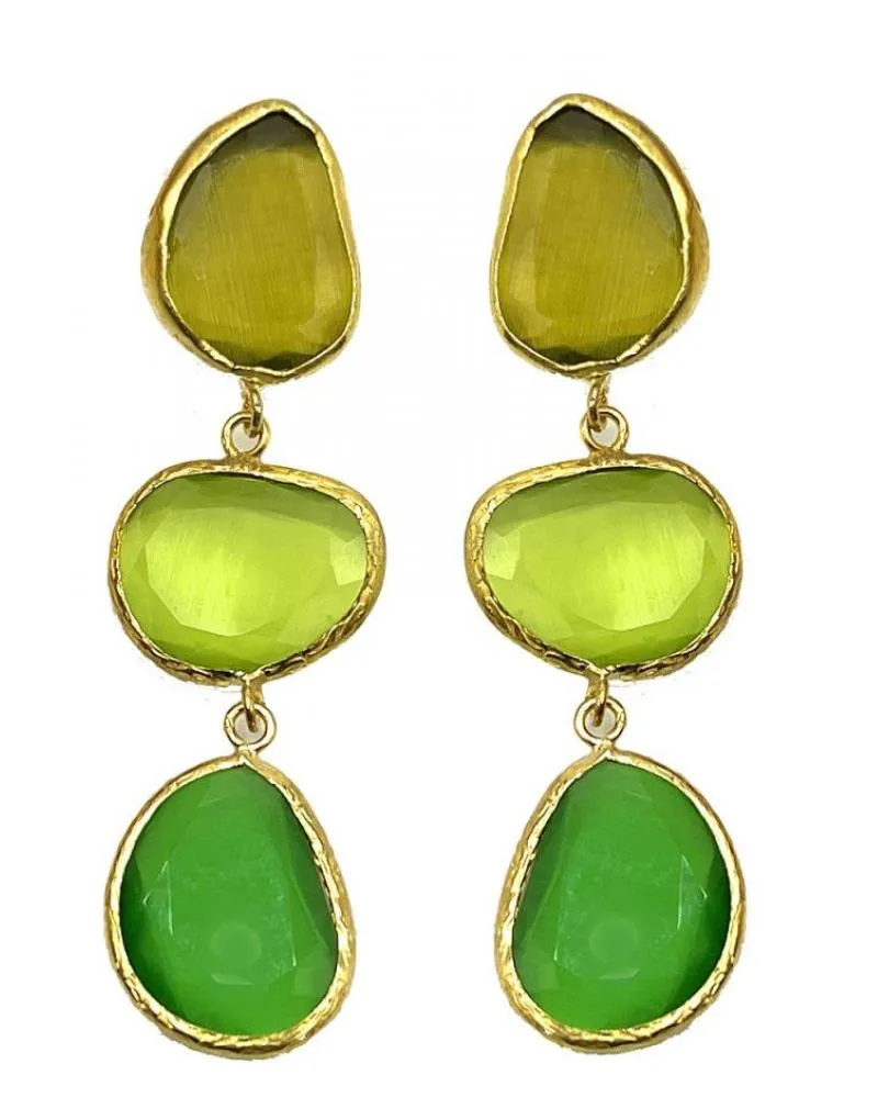 PENDIENTES VERDES PARA BODAS, JUEGO DE COLOR Y DE FORMAS