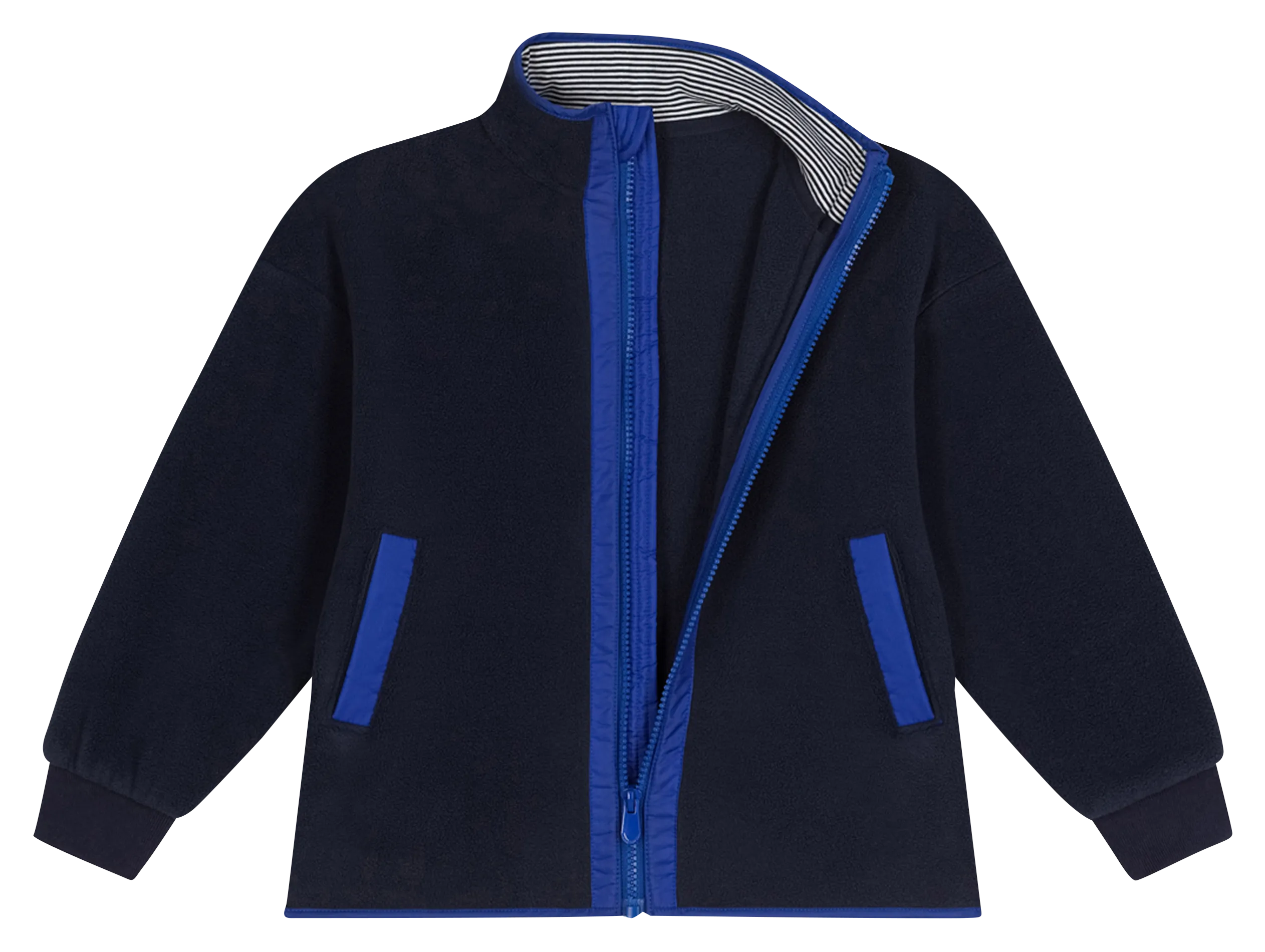 PETIT BATEAU Chaqueta polar recta con cuello alto en azul