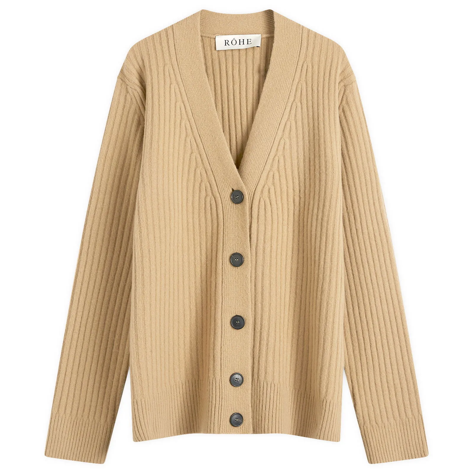 Róhe Ribbed Boiled Wool Cardigan