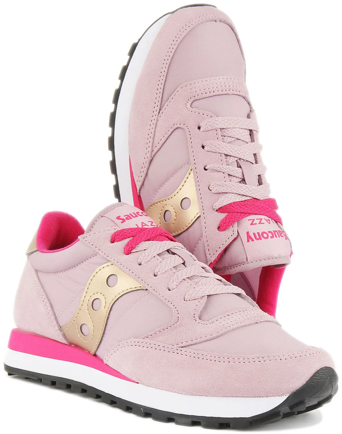 Saucony Jazz Original Zapatillas de deporte de ante y nylon con cordones para mujer en púrpura