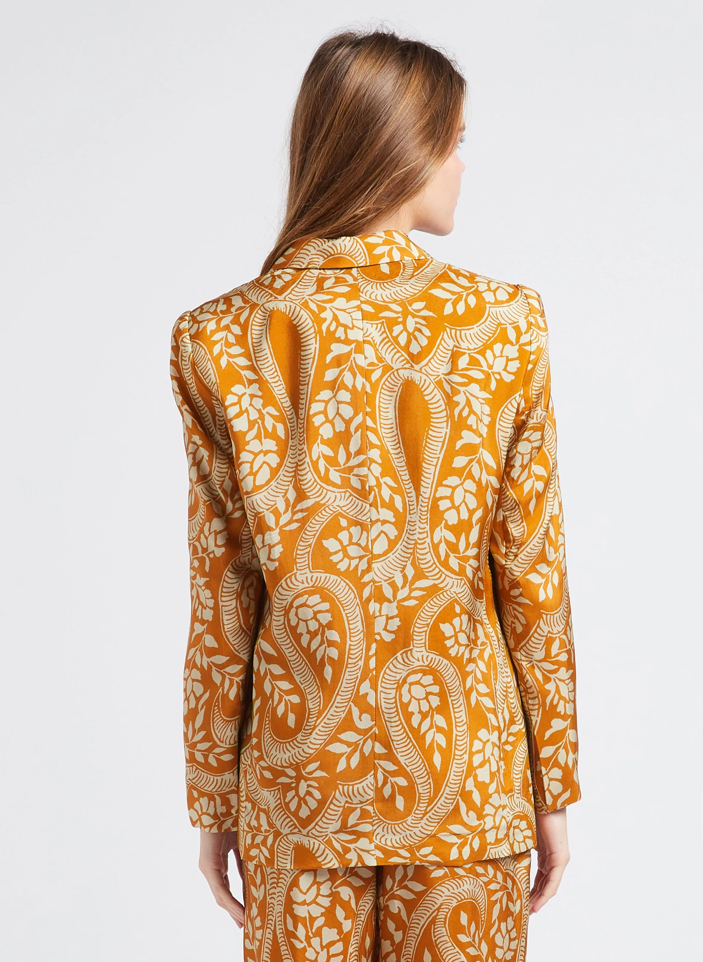 SEE U SOON Chaqueta sastre recta estampada en marron