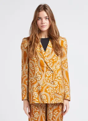 SEE U SOON Chaqueta sastre recta estampada en marron