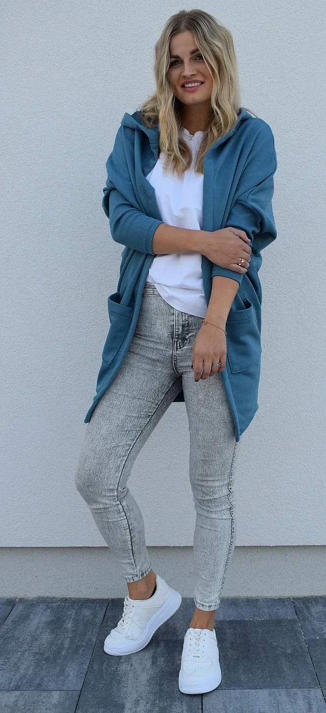 sudadera M.ASCH-Be original Cardigan Oversize - Blue Stone - women´s