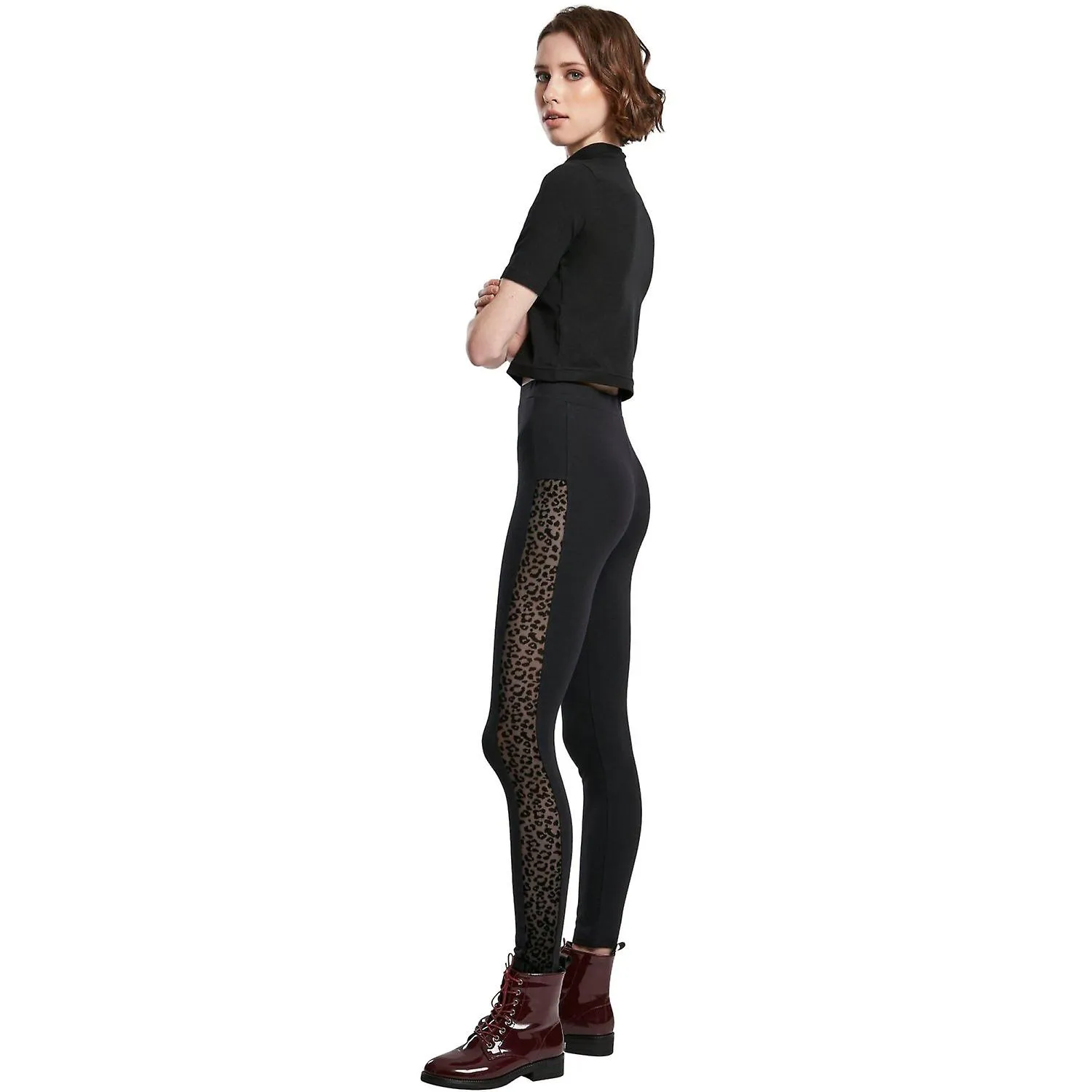 Urban Classics Ladies - FLOCK LACE Spitze Leggings