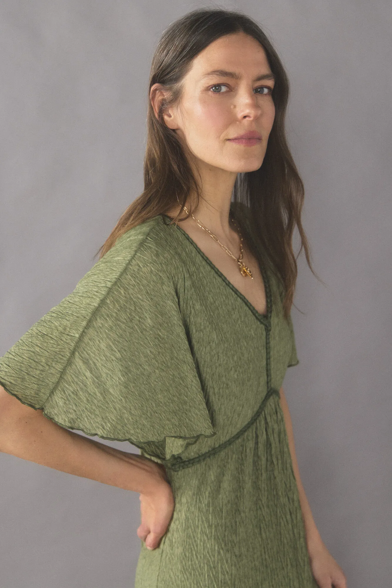 Vestido punto plisado