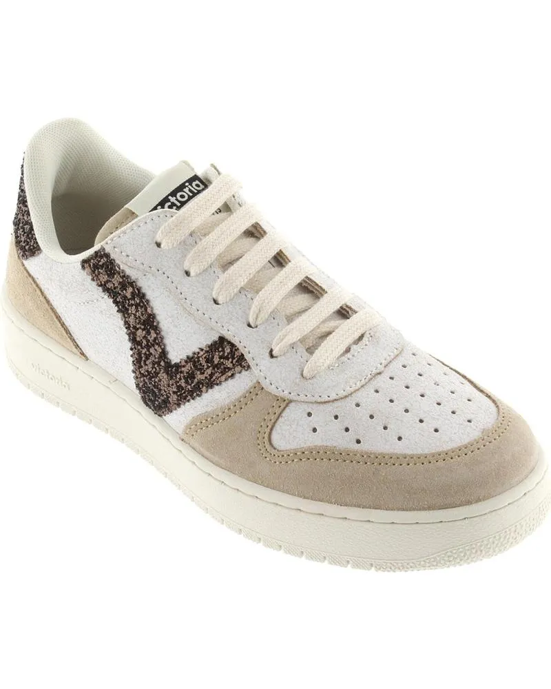 Zapatillas deporte VICTORIA  de Mujer DEPORTIVA 1258258 MADRID SERRAJE CROQUELADO  BEIGE